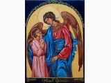 ikona na desce - Anioł Stróż - Aniollowna