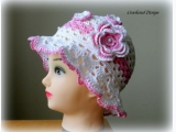 Biało różowy kapelusik