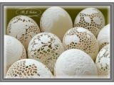 Strusie jajko rzeźbione pisanka strusia BJ Goleń