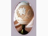Strusie jajko rzeźbione - prezent