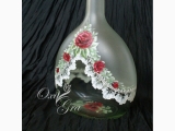 Butelka malowana z różami